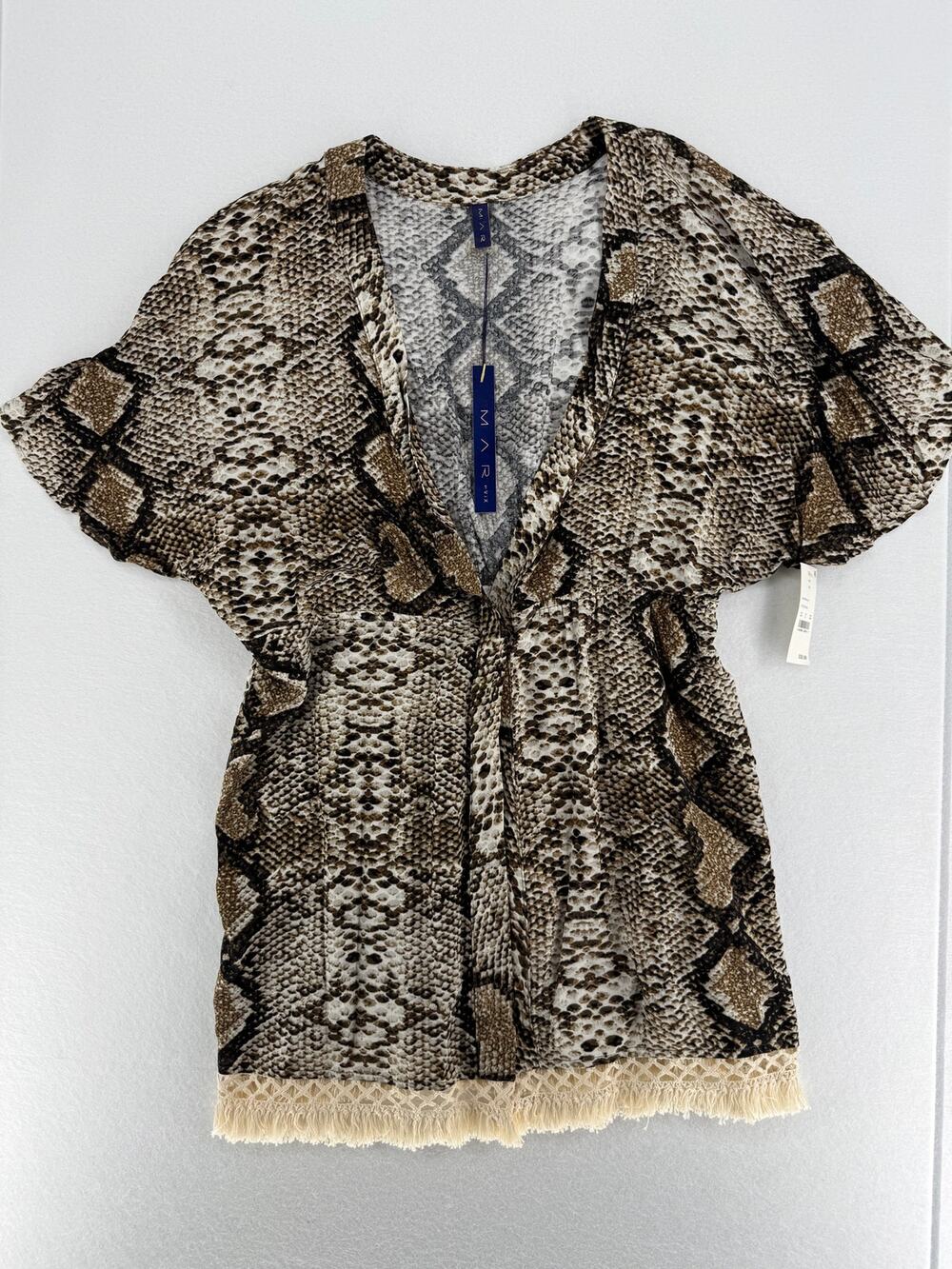 MAR by ViX Target Snake Print Cover Up Dress M Fringe Tie Front NWT 2016